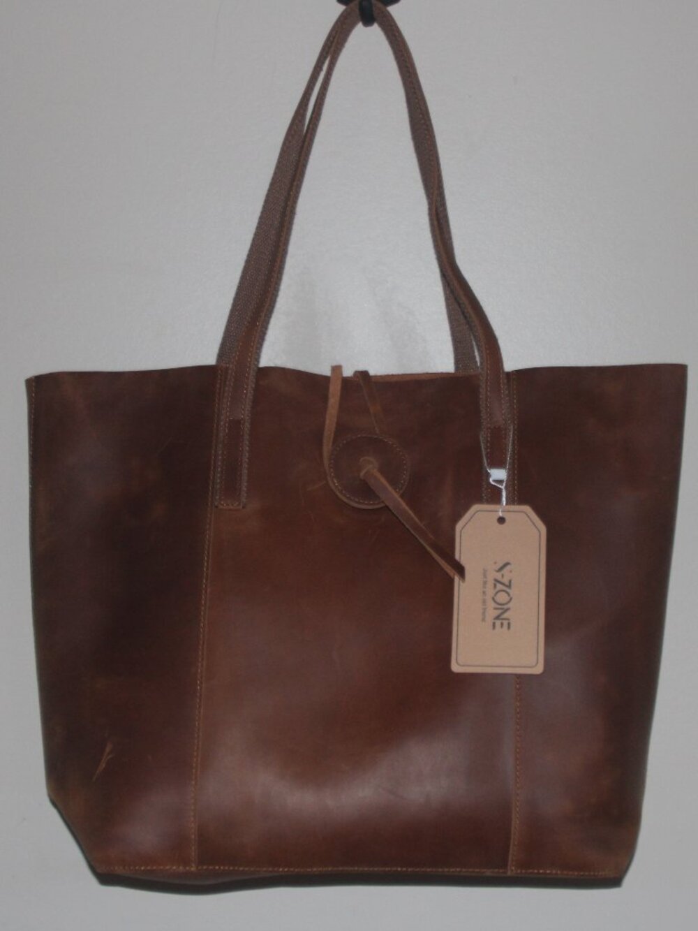 20a    NWT S-Zone Genuine Leather Purse/Tote with canvas-leather insert bag.